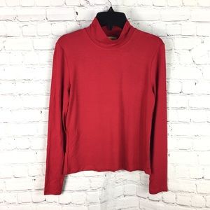 Talbots petites red long sleeve turtleneck shirt petite small
